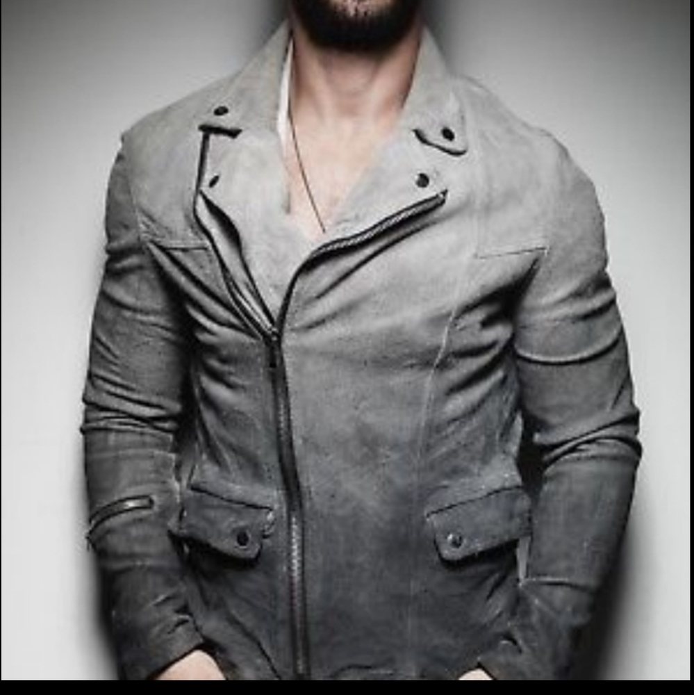 Rare Vintage All Saints Ombré Leather Moto Jkt